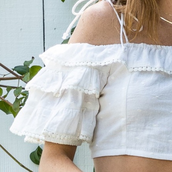 New White Boho Crop Top - Picture 5 of 12